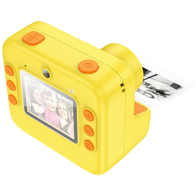 hoco. Dječija kamera sa printerom, 2" IPS LCD, 720p, microSD - DV200 Yellow - Image 2