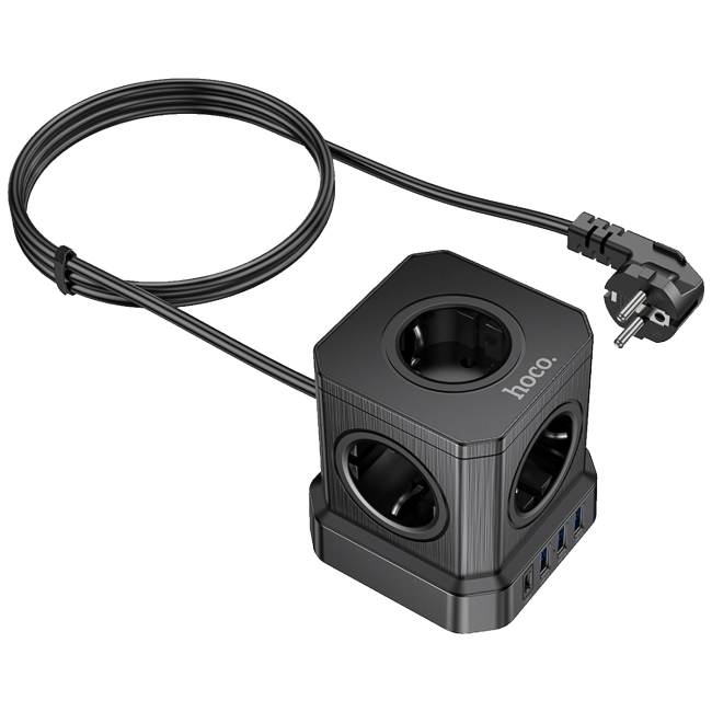 hoco. Produžni kabl, 5 utičnica, 3 x USB, 1 x USB C PD20W, 2 met. - NS8 Sharp - Image 6