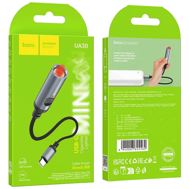 hoco. Upaljač sa USB type C kabelom - UA30 type C - Image 5