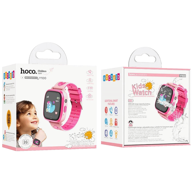hoco. Pametni sat za djecu, 1.44" ekran, 2G, Nano SIM - Y100 Pink - Image 3