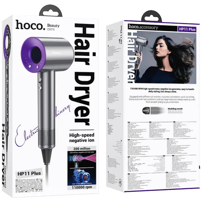 hoco. Fen za kosu, 1600W - HP11 Plus Purple - Image 4