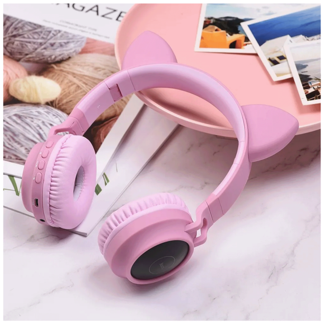 hoco. Slušalice bežične, Bluetooth - W27 Cat Ear Pink - Image 5