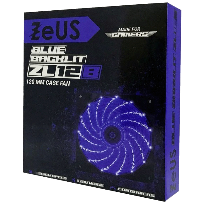 Zeus Ventilator za kućište, 120 mm, Blue LED - Case Cooler 120x120 Blue - Image 2