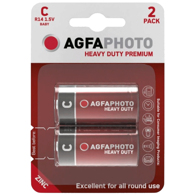Agfa Zinc baterije, C B2, 1.5 V, blister 2 kom. - APFC