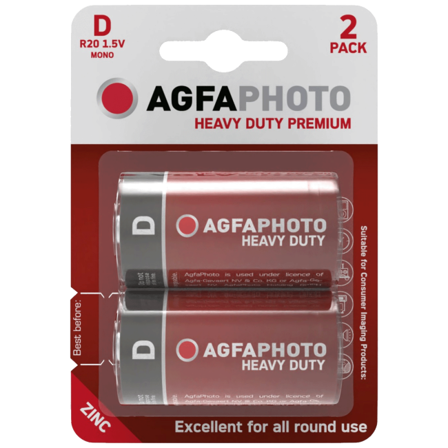 Agfa Zinc baterije, D B2, 1.5 V, blister 2 kom. - APFD