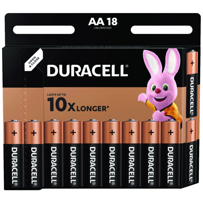 Duracell Baterija alkalna, AA, 1,5 V, blister 18 kom. - DBAA18