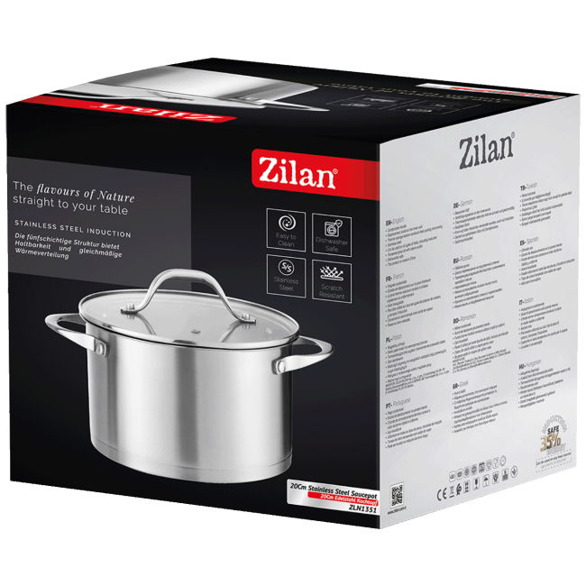 Zilan Lonac sa staklenim poklopcem, 20 cm - ZLN1351 - Image 2