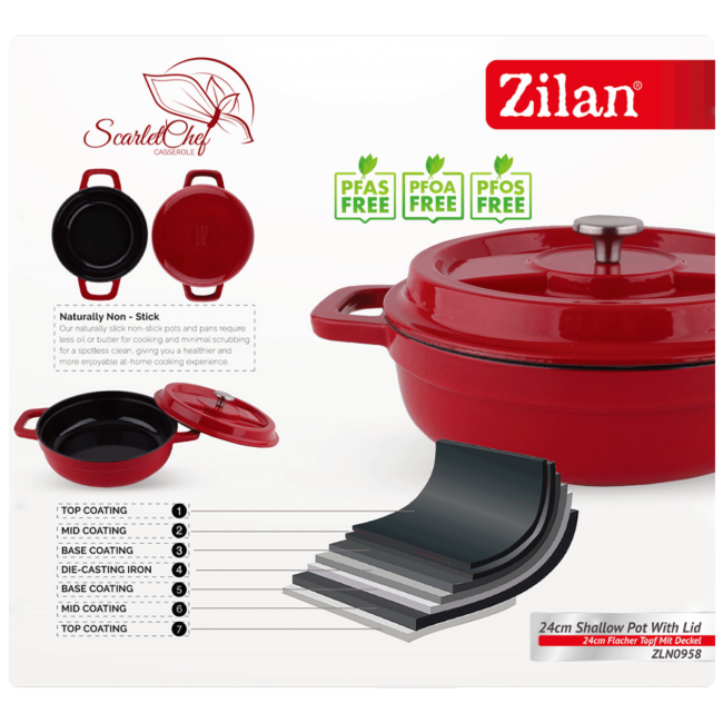 Zilan Kaserola sa poklopcem, 24 cm - ZLN0958 - Image 4