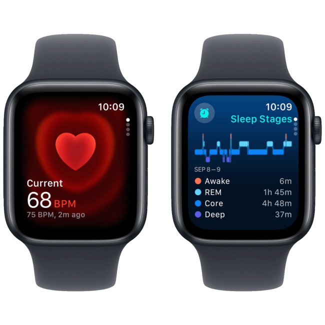 Apple Pametni sat, 1.57" LTPO OLED zaslon, vodootporan, BT, WiFi - Watch SE 2024 GPS 40mm Midnight - Image 5