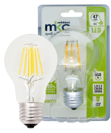MKC Sijalica,LED 6W, E27, 220V AC, toplo/bijela svjetlost - LED GOCCIA A60 E27/6W