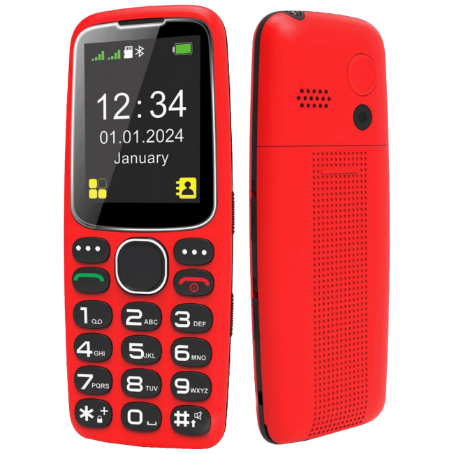 MeanIT Telefon mobilni, 2.4" zaslon, SOS tipka, crveni - Senior 10 Plus, Crveni