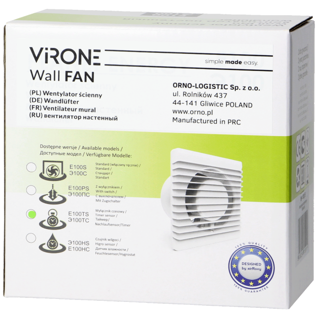 Virone Aspirator ugradbeni za ventilaciju sa time-om, 100 mm - BF-100/TS - Image 6