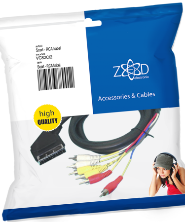 ZED electronic Scart - RCA (činč) kabl, 6 x RCA, dužina 2.0 met - VCS2C/2