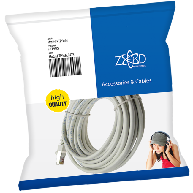 ZED electronic Mrežni FTP kabl, CAT6, 3 met - FTP6/3