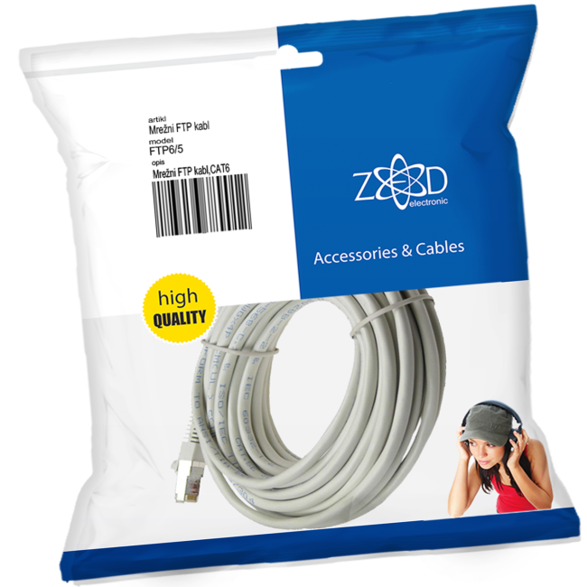 ZED electronic Mrežni FTP kabl, CAT6, 5 met - FTP6/5