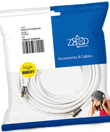 ZED electronic Antenski kabl sa F - konektorima, 5.0 met - FC/5,0