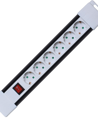 home Produžni kabl, 6 utičnica, prekidač, 1,0mm², 2 met, bijeli - PNV 06K/WH