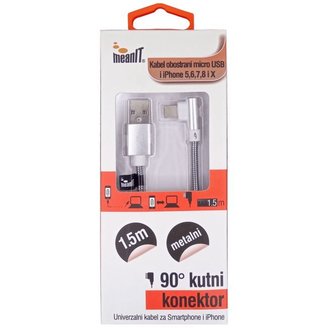 MeanIT USB kabl za smartphone i iPhone, FLIP, 1A - KABEL ZA SMARTPHONE/IPHONE