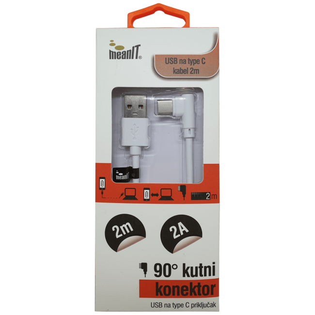 MeanIT USB kabl za smartphone, USB / USB C, 2A - KABEL ZA SMARTPHONE