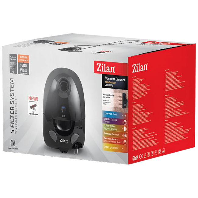 Zilan Usisavač sa vrećicom, 1200/210 W, crna - ZLN8471 - Image 2