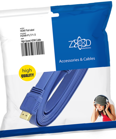 ZED electronic HDMI kabl, plosnati, 1.5 met, ver. 2.0, 3D, Ethernet - HDMI-FLT/1,5