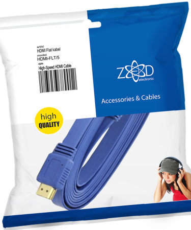 ZED electronic HDMI kabl, plosnati, 5.0 met, ver. 2.0, 3D, Ethernet - HDMI-FLT/5