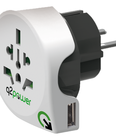q2power Adapter, putni, univerzalni sa USB-om - WORLD TO EUROPE USB