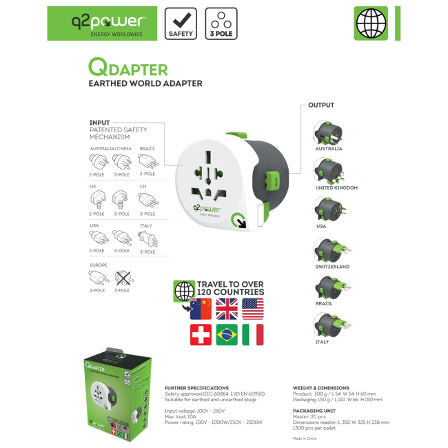 q2power Adapter, strujni, univerzalni - QDAPTER - Image 3
