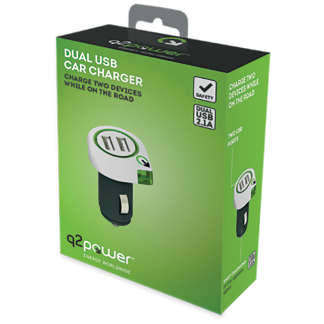 q2power Auto punjač, Dual USB, 2.1A - DUAL USB CAR CHARGER - Image 2
