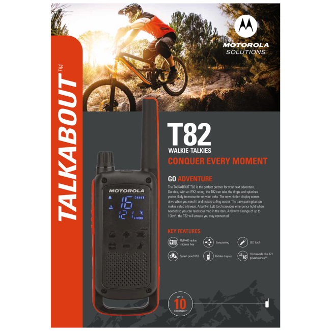 Motorola Walkie Talkie, domet 10 km, 16 kanala - TLKR T82 - Image 2