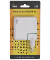 MeanIT Punjač prijenosni za mobitele + LED svjetiljka, 4000mAh - POWER BANK 4000mAh, 3IN1