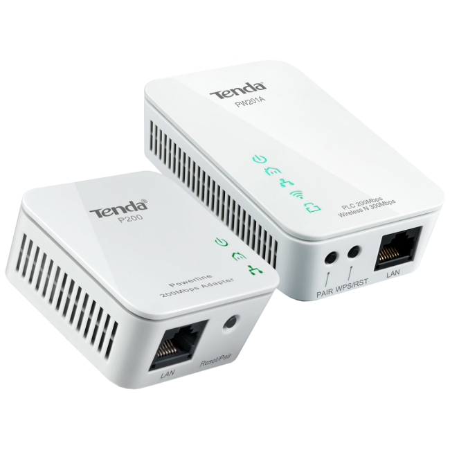 Tenda Mrežna strujna utičnica, set, 200/300Mbps, LAN/WiFi - NT-PW201A+P200 - Image 2