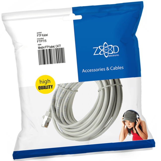 ZED electronic Mrežni FTP kabl, CAT7, dužina 5.0 metara - FTP7/5