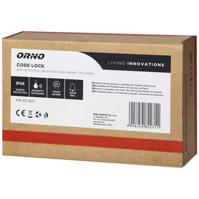 Orno Dodirna tastatura, RFID / Tag reader , zvono, IP68 - OR-ZS-827 - Image 2