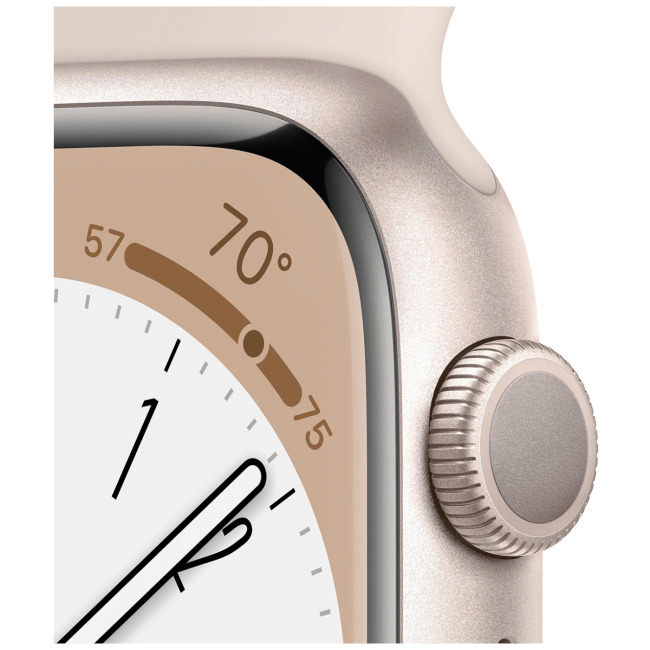 Apple Pametni sat, 1.69" LTPO OLED zaslon, vodootporan BT, WiFi - Watch Series 8 GPS 41mm Starlight - Image 3