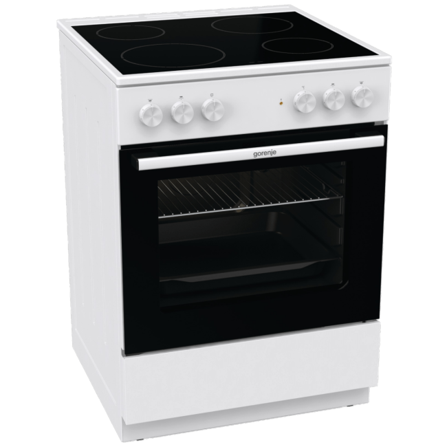Gorenje Štednjak, 4 staklokeramička ploča, 8400W, pećnica 65 lit, A - GEC6A11WG