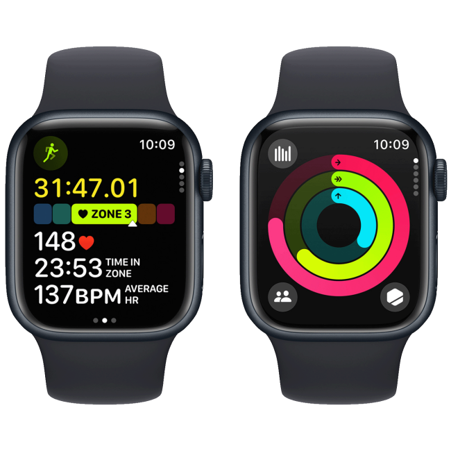 Apple SAT pametni, 1.9" LTPO OLED zaslon, vodootporan BT, WiFi - Watch Series 9 GPS 45mm Midnight - Image 3