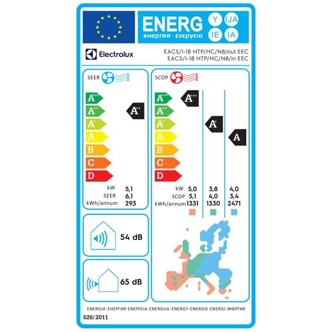 Electrolux Klima uređaj, 18000Btu, -20°, WiFi, HTP DC INVERTER, A++ - EACS/I-18HTP/HC/N8 EEC - Image 4