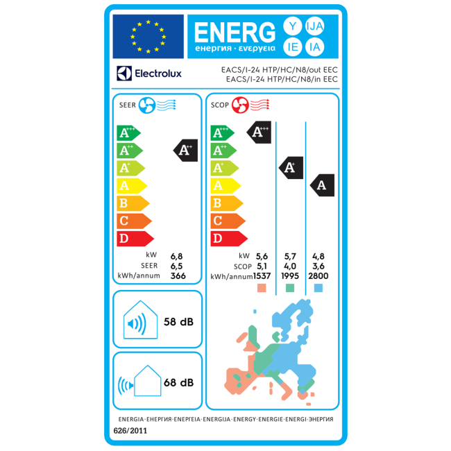 Electrolux Klima uređaj, 24000Btu, -20°, WiFi, 2XGrijac, INVERTER, A++ - EACS/I-24HTP/HC/N8 EEC - Image 4