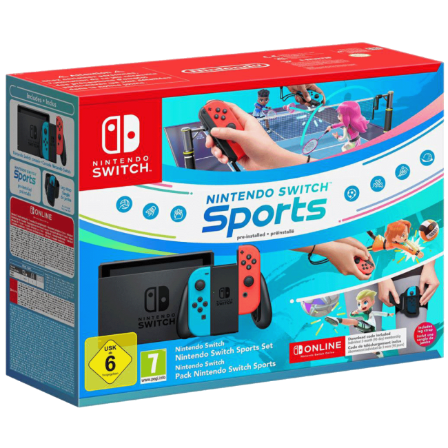 Nintendo Igraća konzola Nintendo Switch+Switch Sport+3 mjeseca online - Switch Console 1.1 Neon B/R, Bundle