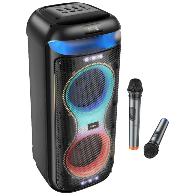 hoco. Zvučnik bežični sa 2 bežična mikrofona, USB, Bluetooth, 60W - HA13 Max Ramon