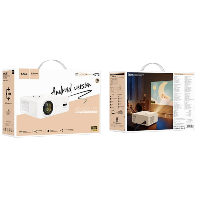 hoco. Pametni projektor, Full HD, Android TV, WiFi 2.4/5 GHz, BT - DT3 Smart Projector - Image 6