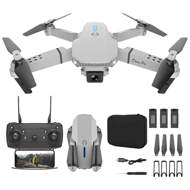Extralink Dron, kamera FullHD, 1800mAh, 3 baterije, WiFi - E88 Pro Drone Set+3 batteries+case