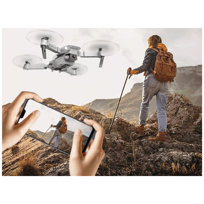 Extralink Dron, kamera FullHD, 1800mAh, 3 baterije, WiFi - E88 Pro Drone Set+3 batteries+case - Image 5