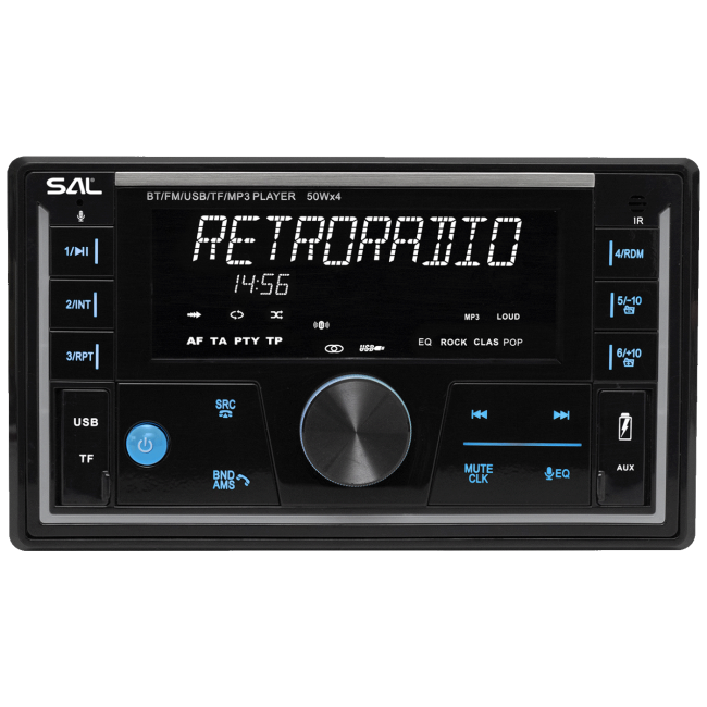 SAL Auto radio, 4 x 50W,  FM RDS, BT, USB, microSD - VB5500