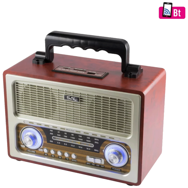SAL Retro radio + BT bežični zvučnik, 4in1, FM, MP3, AUX - RRT3