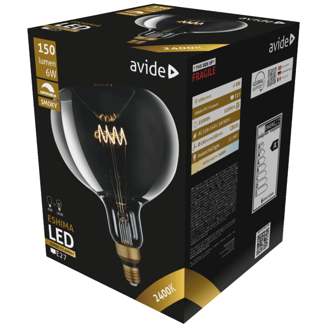 Avide Sijalica, LED 6W, E27, 2700K, 360°, 230V AC - Jumbo Smoky 6W E27 - Image 4