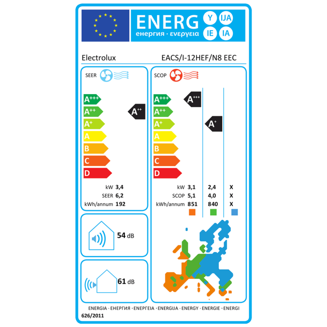 Electrolux Klima uređaj, 12000Btu, WiFi, R32, Inverter, A++/A+ - EACS/I-12HEF/N8 EEC - Image 4