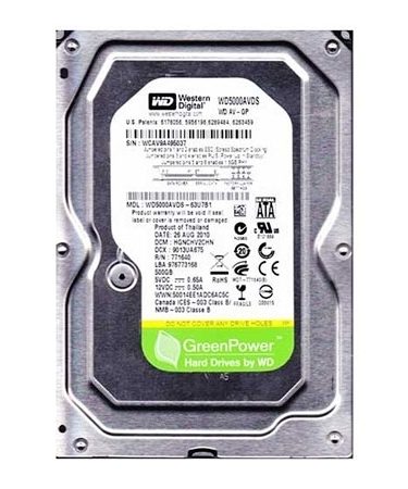 HDD 500GB WD5000AVDS-P  SATA2 32MB PULL AV-GP,PULL DRIVE;12MJESECI GARANCIJE