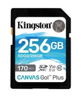 Kingston SD 256GB CanvasGoPlus SDXC;r/w:170/90MB/s SDG3/256GB